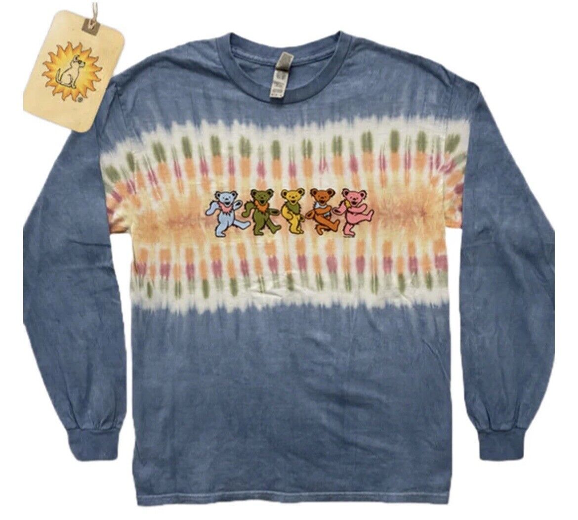 Dancing Bear long sleeve tie dye shirt - Grateful Dead Dancing Bears Long Sleeve shirt - Dead & Company long sleeve tie dye shirt - size sm, med, large, XL, 2XL and 3XL