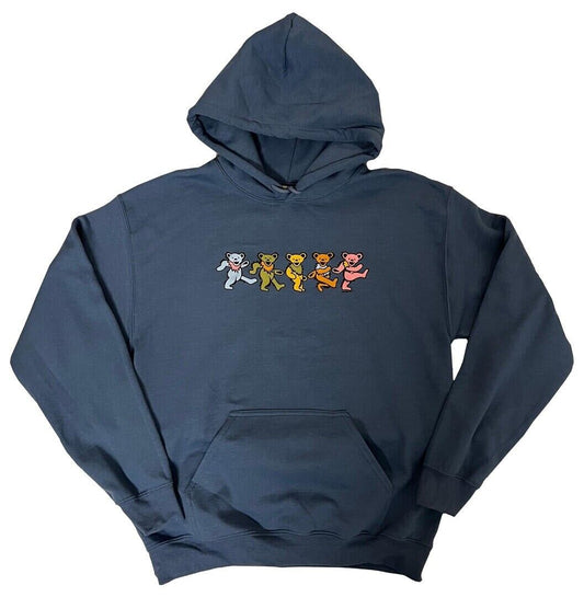 Dancing Bears Hoodie - Grateful Dead Bear Track Hoodie - Grateful Dead Bears Hoodie - Dancing Bears in a Row Hoodie - Dancing Bears sweatshirt - Grateful Dead Hooded Sweatshirt - sizes Medium, Large, XL and 2X