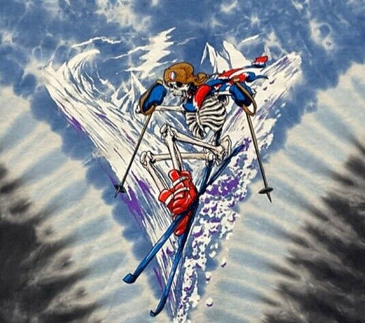 New Grateful Dead Fresh Powder skiing shirt - Grateful Dead tie dye skiing shirt -Grateful Dead Down Hill Skier shirt - Bertha Skiing shirt - Grateful Dead skiing shirt - Dead & Company shirt - sizes: small, medium, large, XL, 2XL, 3XL and 4XL