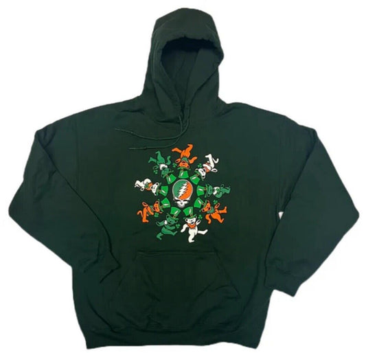Grateful Dead Bears Celtic Hoodie - St Patrick's Day Grateful Dead - Green Grateful Dead - Dancing Bears sweatshirt - Grateful Dead Hooded Sweatshirt - sizes Medium, Large, XL, 2XL and 3XL