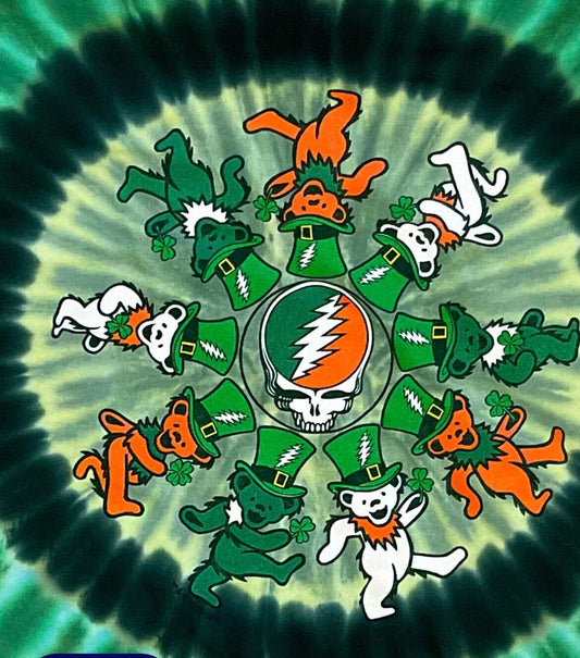 Grateful Dead Irish Bears - Celtic Grateful Dead Dancing Bears shirt - Saint Patrick's Day shirt - Green Grateful Dead shirt - Celtic Dancing Bears tie dye shirt