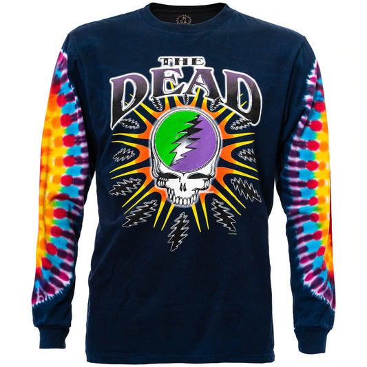 Grateful Dead long sleeve Steal Your Lightning tie dye shirt - Stealie long sleeve tie dye shirt - Dead Head long sleeve tie dye shirt - Dead & Company long sleeve tie dye shirt - size sm, med, large, XL and 2XL