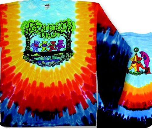 Grateful Dead long sleeve Dancing Bears tie dye shirt - Grateful Dead Wood Bears long sleeve tie dye shirt - Dead Head Dancing Bears long sleeve tie dye shirt - Dead & Company long sleeve tie dye shirt - size sm, med, large, XL and 2XL