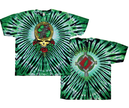 Grateful Dead Shamrock shirt - Celtic Cross Grateful Dead shirt - Celtic Stealie shirt - Green Grateful Dead tie dye - Irish Dead Head shirt- Dead & Company shirt - sizes: small, medium, large, XL, 2XL, 3XL and 4XL