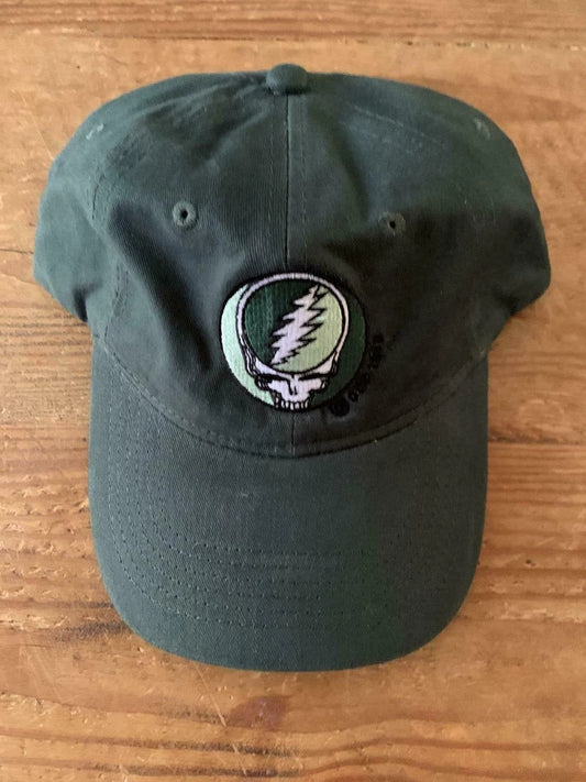 Grateful Dead Baseball Cap - Stealie baseball cap - Green Grateful Dead hat - DEAD HEAD hat - Steal Your Face Baseball Hat - adjustable buckle on the back - one size fits all