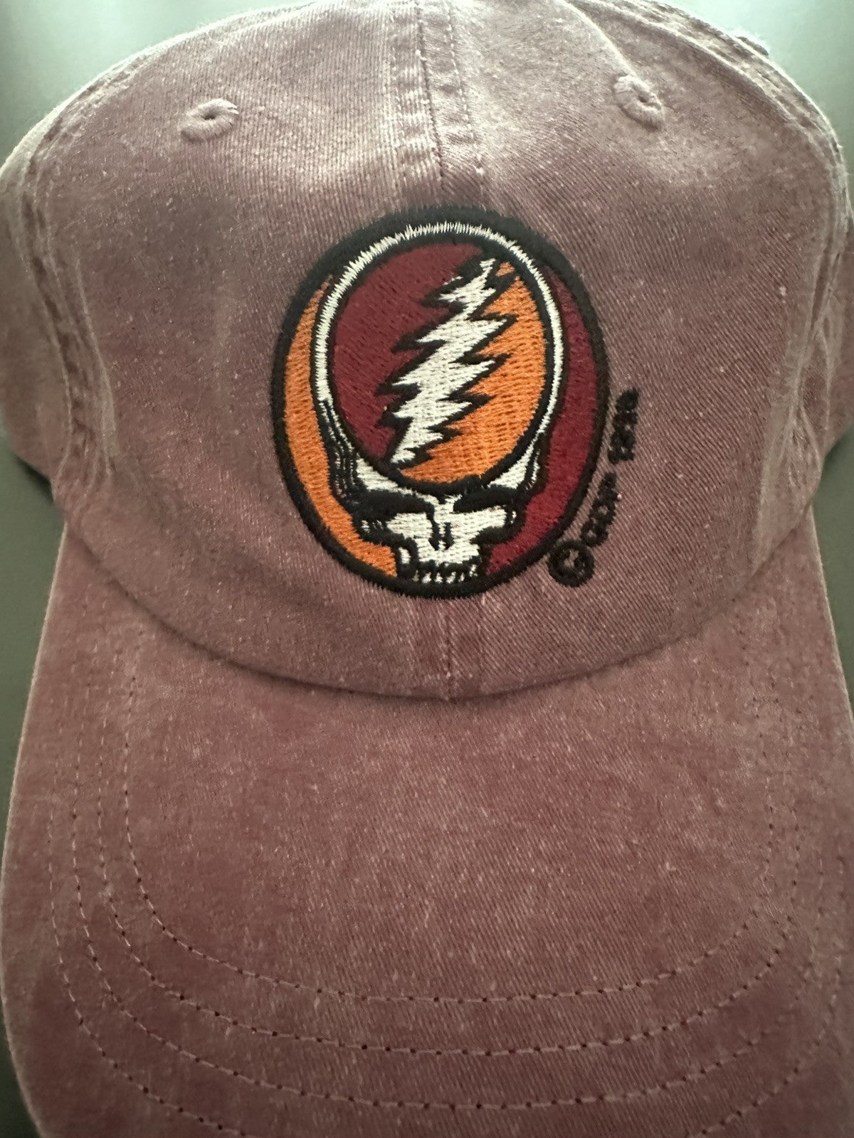 Grateful Dead Hat - Stealie baseball hat - Red Maroon Grateful Dead hat - adjustable buckle on the back - one size fits all (Copy)