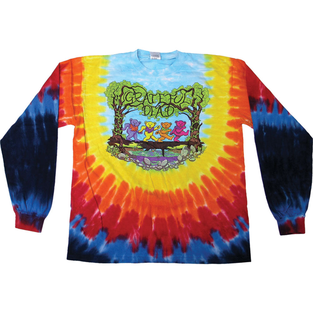 Grateful Dead long sleeve Dancing Bears tie dye shirt - Grateful Dead Wood Bears long sleeve tie dye shirt  - Dead Head Dancing Bears long sleeve tie dye shirt - Dead & Company long sleeve tie dye shirt - size sm, med, large, XL and 2XL