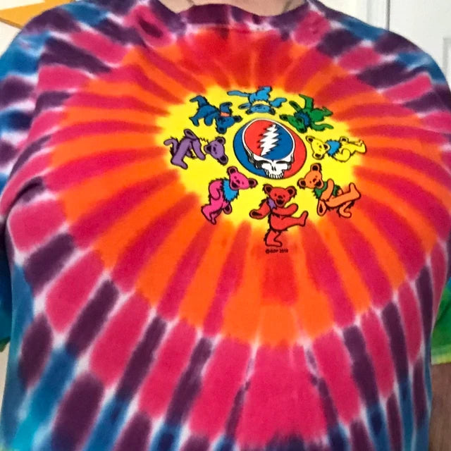 Happylife Productions Grateful Dead Dancing Bears Tie Dye T Shirt L