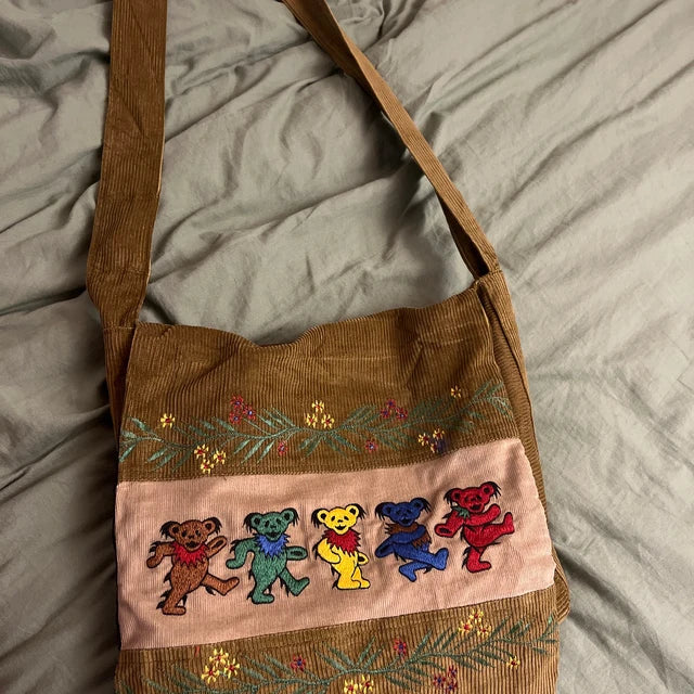 Corduroy sales messenger bag