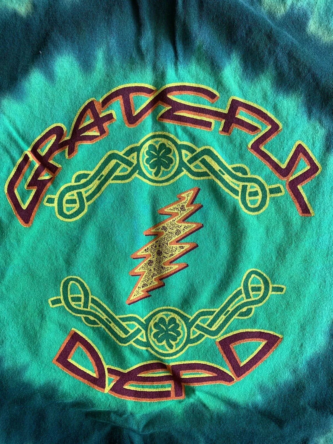 Liquid Blue Grateful Dead Irish Spiral Bears St. Patricks Tie Dye T-Shirt 