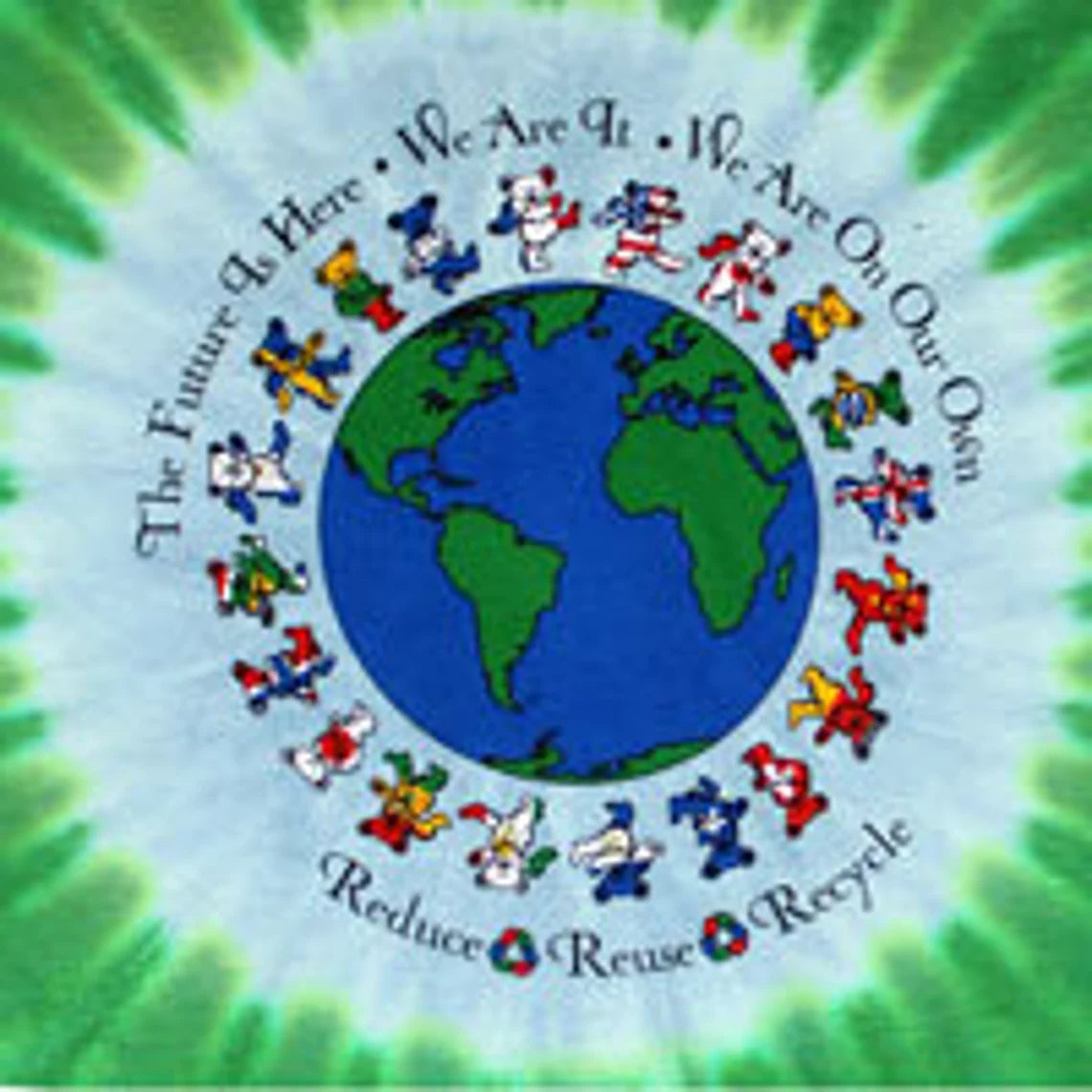 Dancing Bears Grateful Dead shirt - The Dancing Bears dancing around the Earth - Flag Bears -  Dead & Company shirt - sizes: small, medium, large, XL, 2XL, 3XL and 4XL
