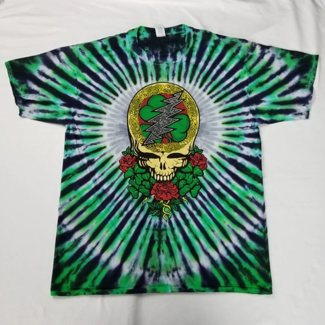 Grateful Dead Shamrock shirt Celtic Cross Grateful Dead shirt Celtic Stealie shirt Green Grateful Dead tie dye Irish Dead Head shirt Dead