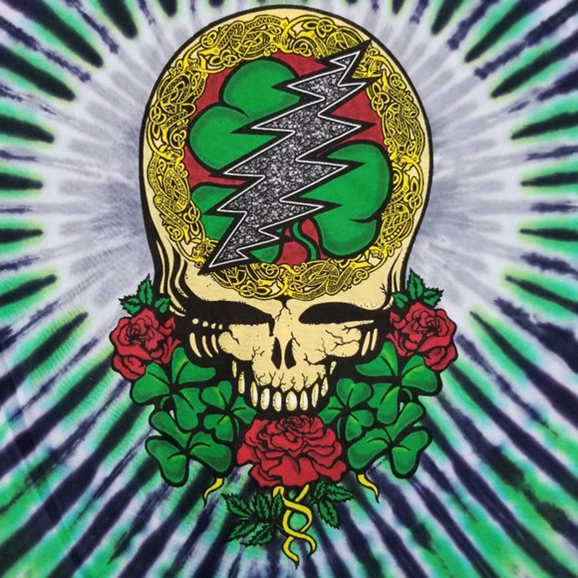 Grateful Dead Shamrock shirt - Celtic Cross Grateful Dead shirt - Celtic Stealie shirt - Green Grateful Dead tie dye - Irish Dead Head shirt-  Dead & Company shirt - sizes: small, medium, large, XL, 2XL, 3XL and 4XL