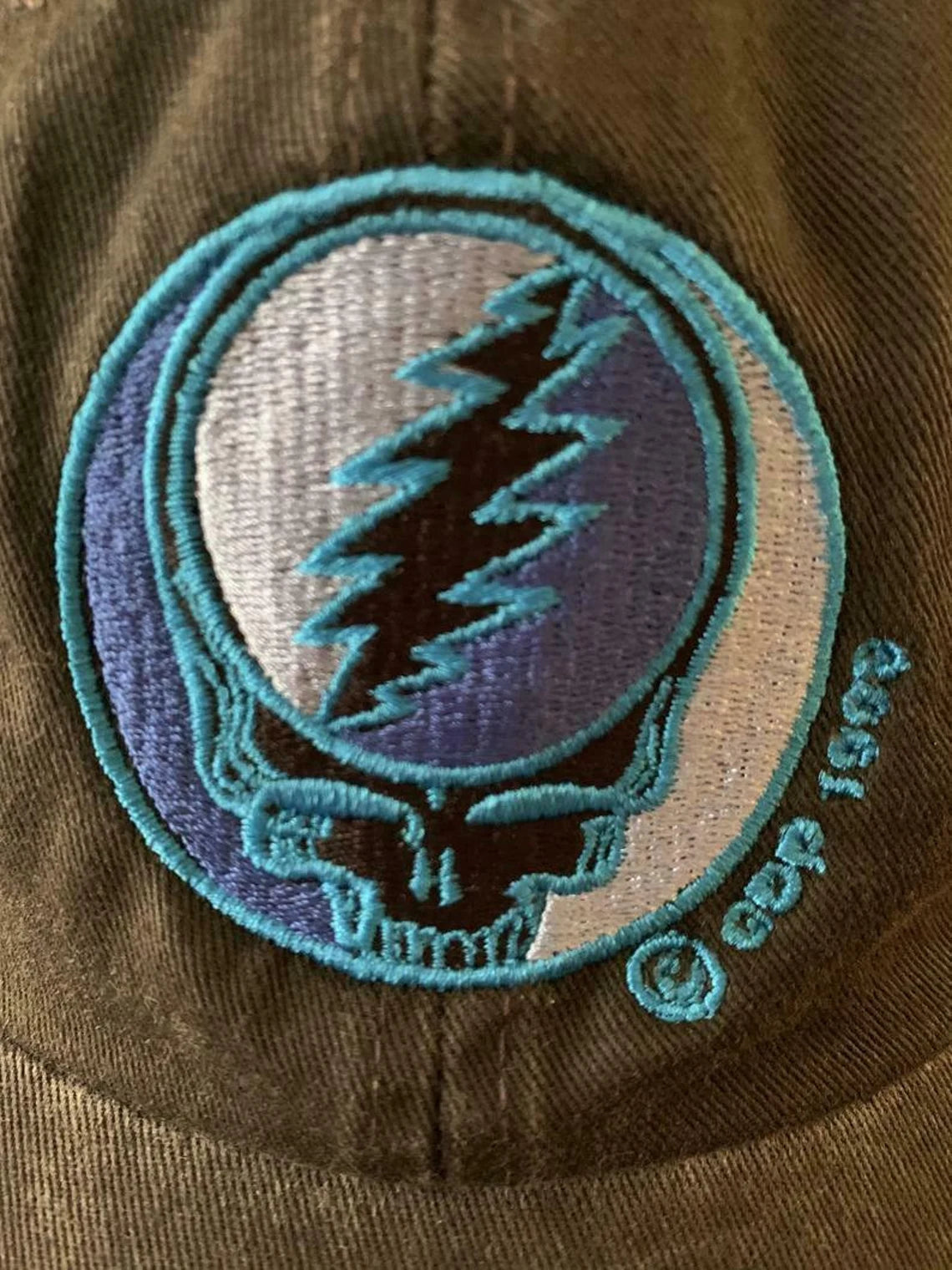 Grateful Dead Hat - Stealie baseball hat - Gray/Blackish Grateful Dead hat - adjustable buckle on the back - one size fits all