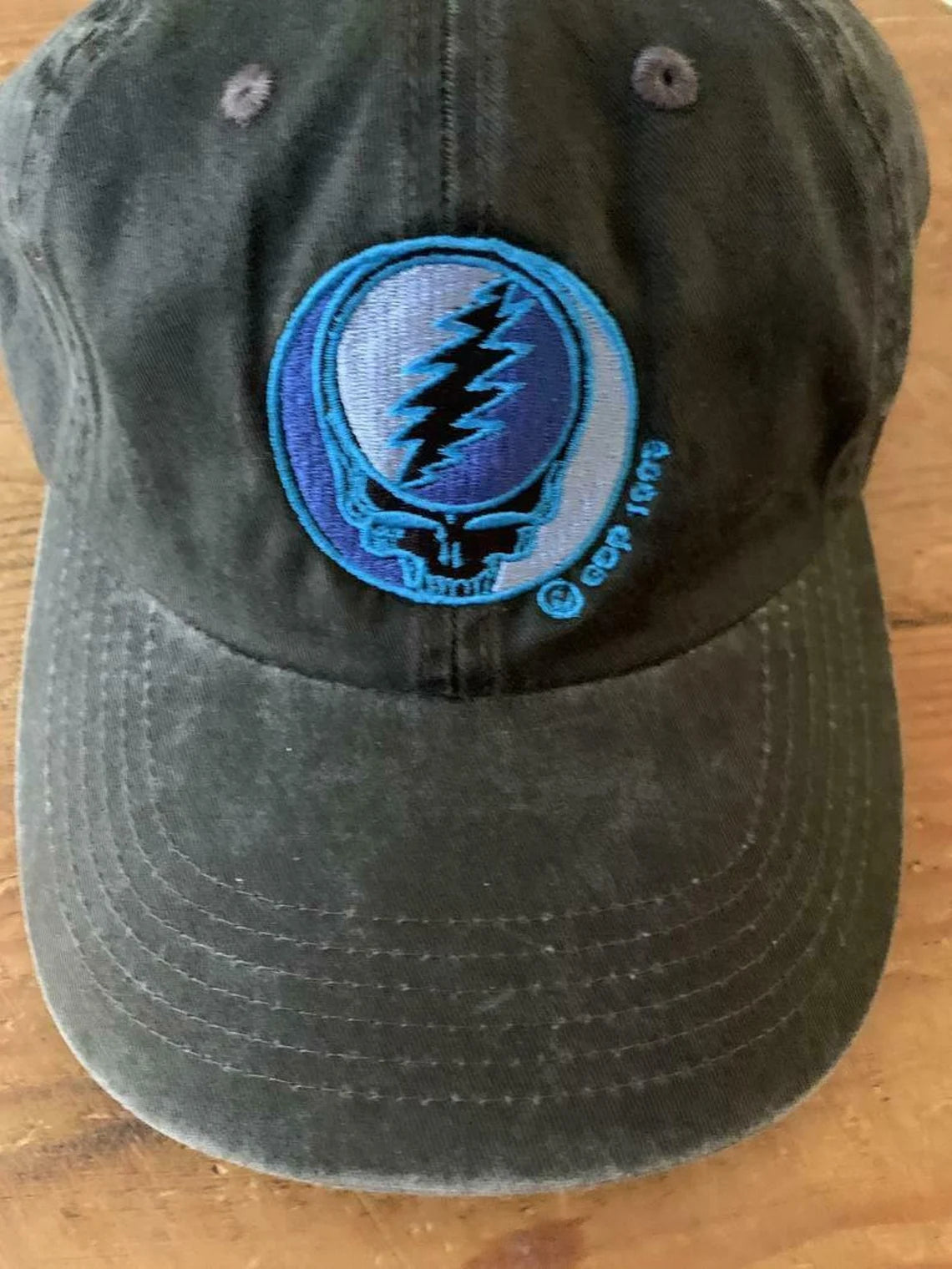 Grateful Dead Hat Stealie baseball hat Gray Blackish Grateful Dead hat adjustable buckle on the back one size fits all
