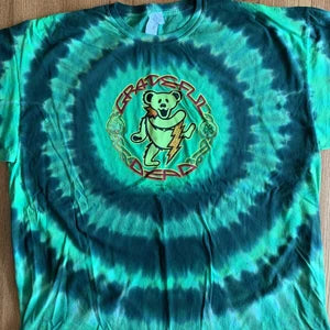 Celtic Dancing Bears shirt - Grateful Dead Dancing Bear Celtic tie dye  shirt - Green Grateful Dead tie dye - Irish Dead Head shirt- Dead & Company